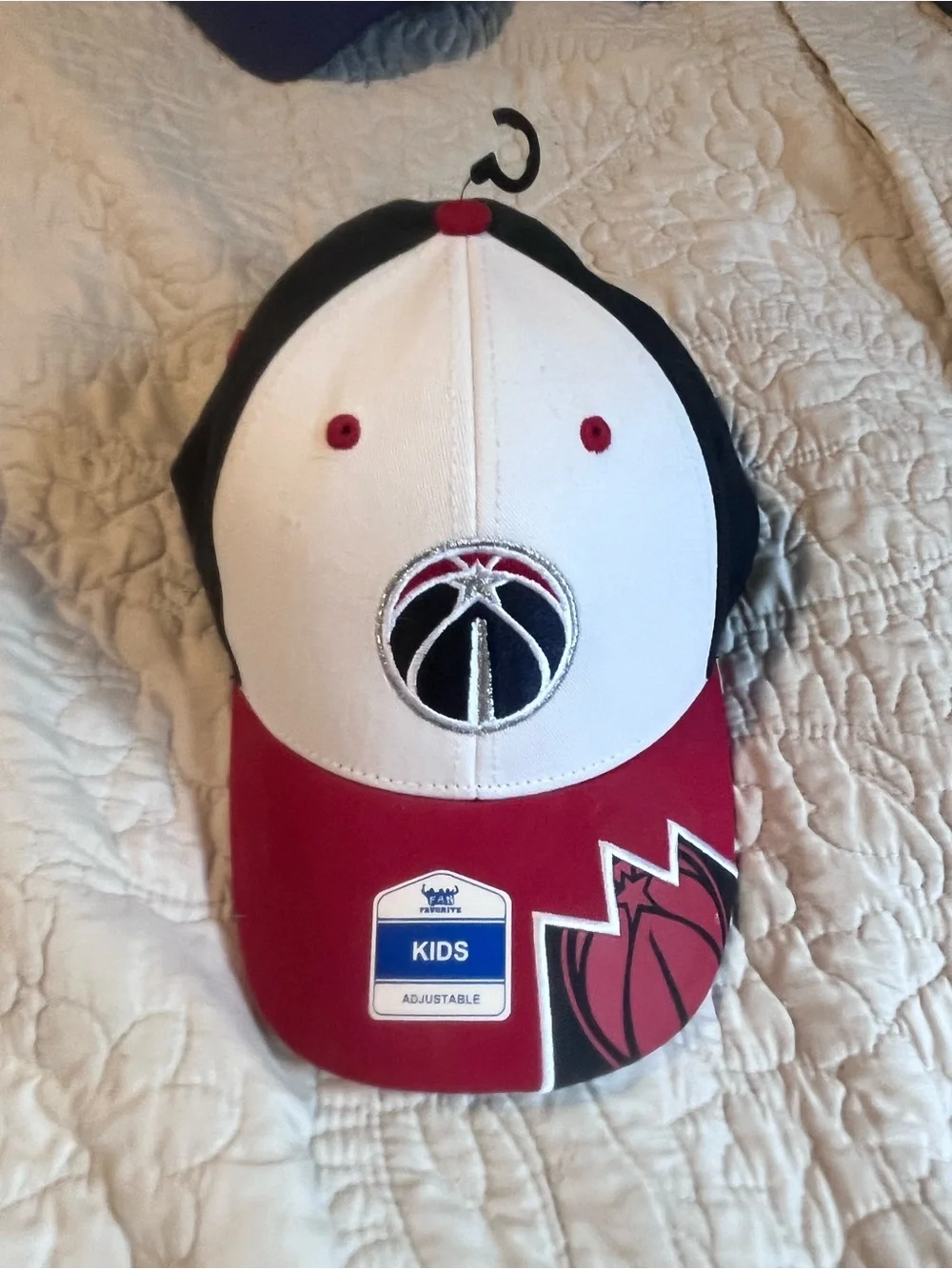 NBA Kids Adjustable Hat - White, Red, Black